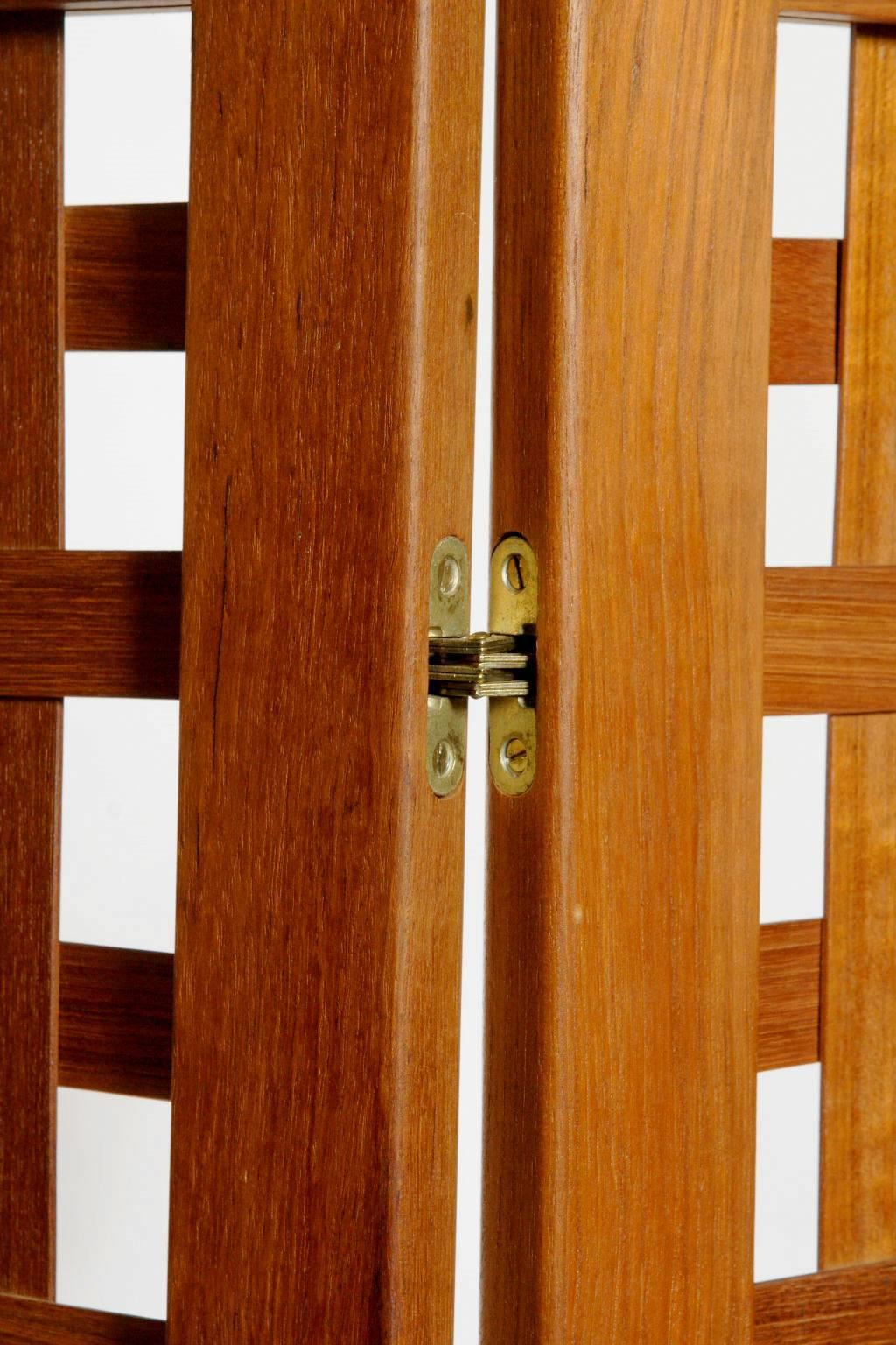 Mid-Century Modern Danish Teak Folding Screen For Sale