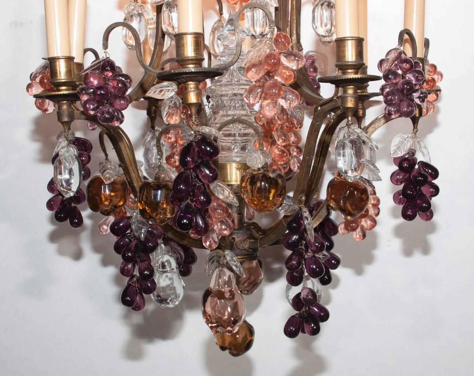 19th Century Louis XV Bronze and Baccarat Crystal Chandelier 4