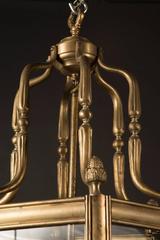 Large Bronze Hexagonal Italian Lantern, mid 20th Century