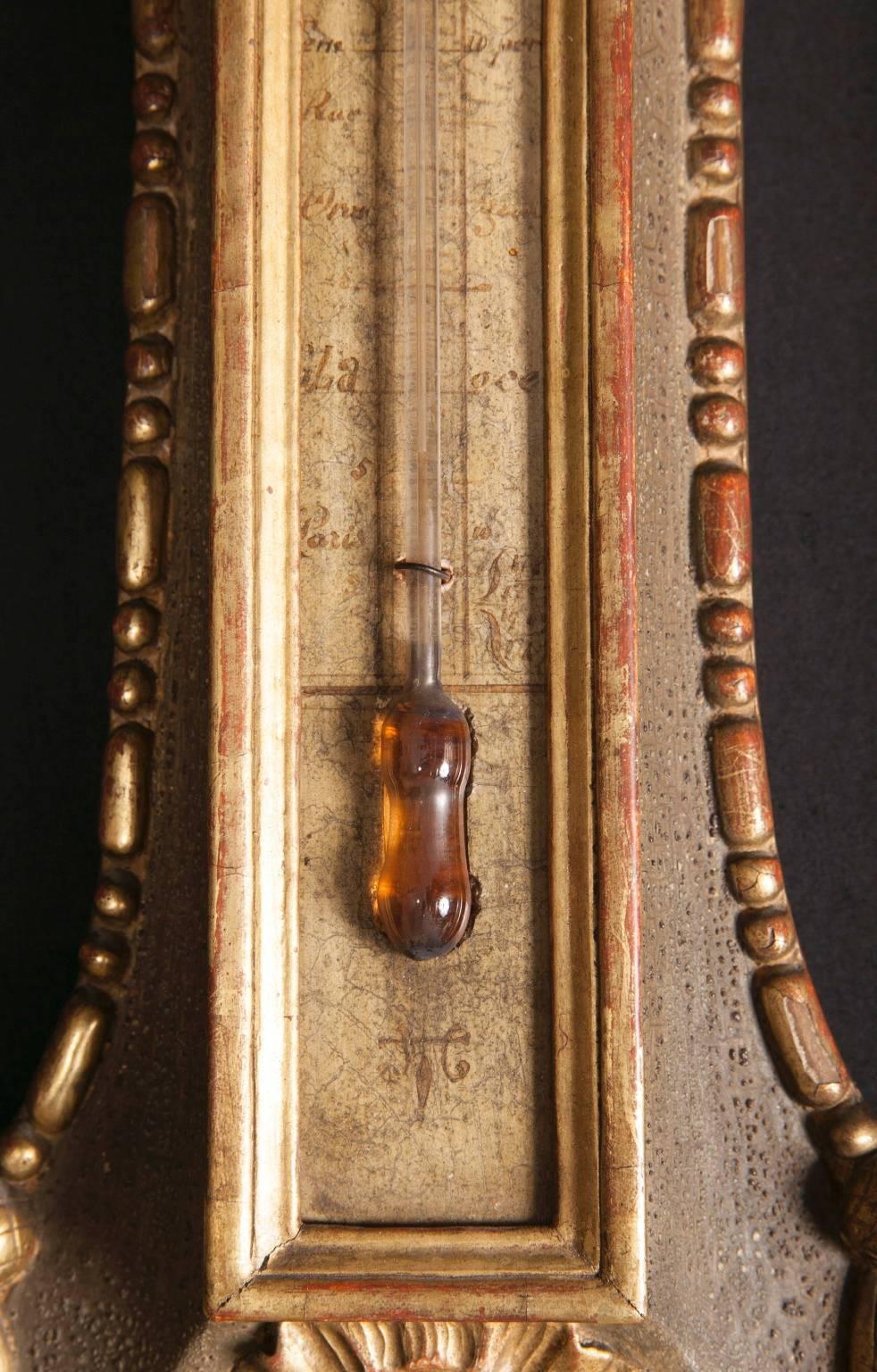 Blattgold-Barometer aus dem 18. Jahrhundert (Louis XVI.) im Angebot