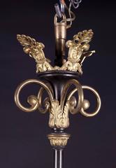 19th Century Bronze Gasolier, Converted to Electric
