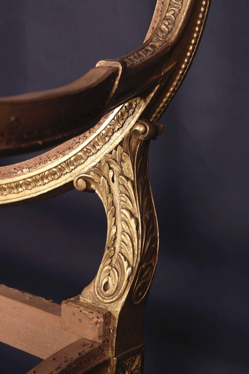 Carved Gold Leaf Sofa Frame In Good Condition In New Orleans, LA