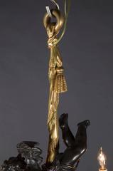 Bronze 19th Century Flying Cherub Chandelier