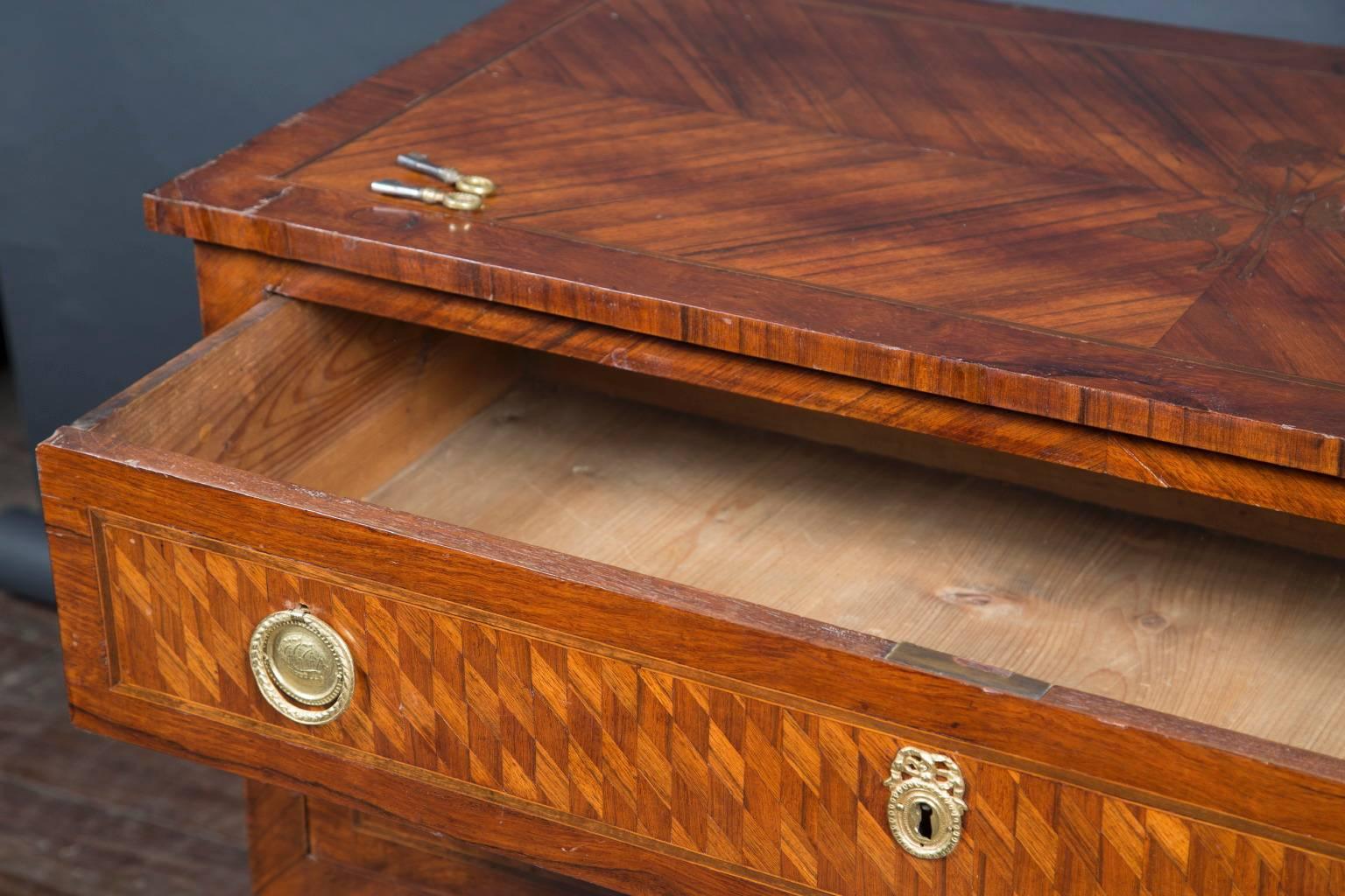 Bronze French 19th Century Marquetry Chest