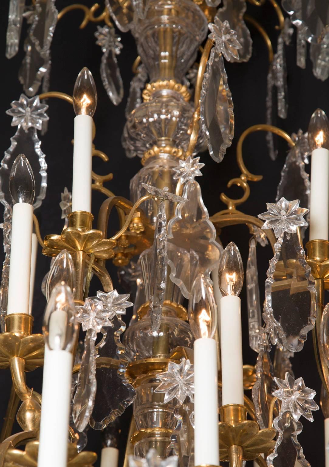 French Large Impressive Louis XV Bronze d’Ore and Crystal Chandelier, Mid-19th Century  For Sale