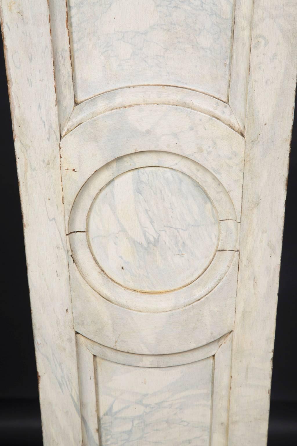 Hand-Painted 19th Century France Three-Sided Faux-Marble Pedestal For Sale
