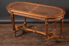 Walnut Bench with Caned Seat, French 19th Century