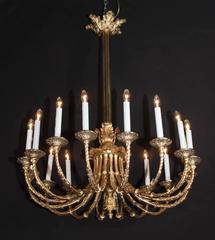 French 19th Century Belle Epoque Bronze Chandelier