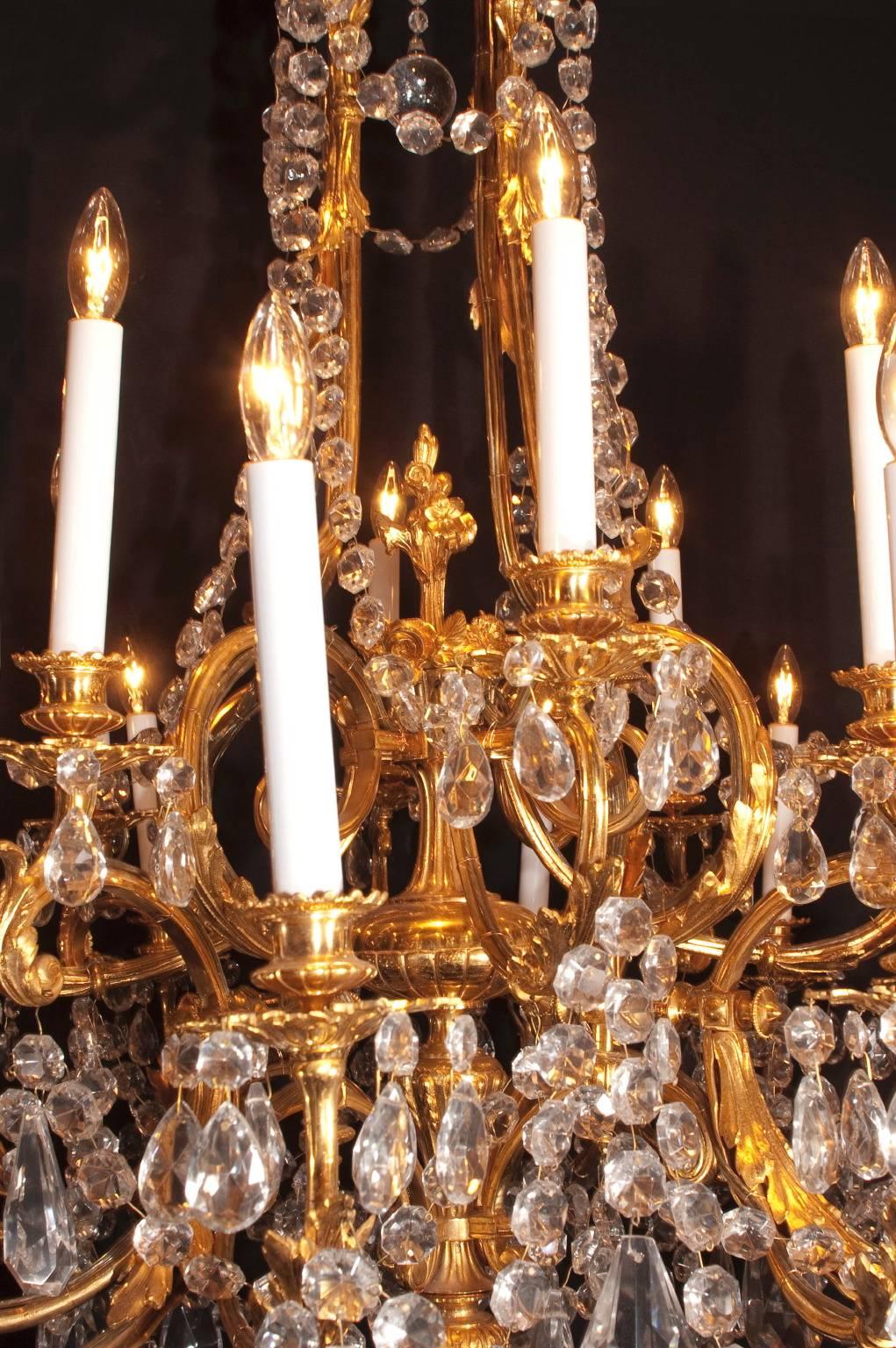 Napoleon III Bronze d’Ore and Crystal Chandelier, French 19th Century  In Excellent Condition For Sale In New Orleans, LA