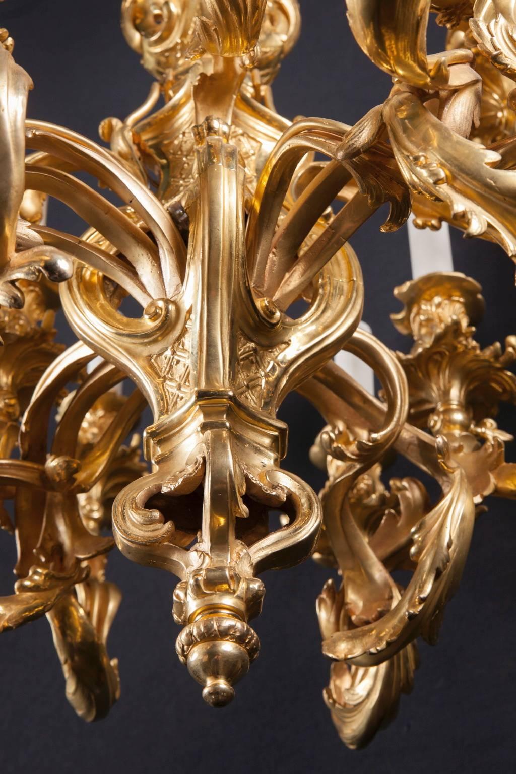 19th Century Bronze Doré Chandelier 1