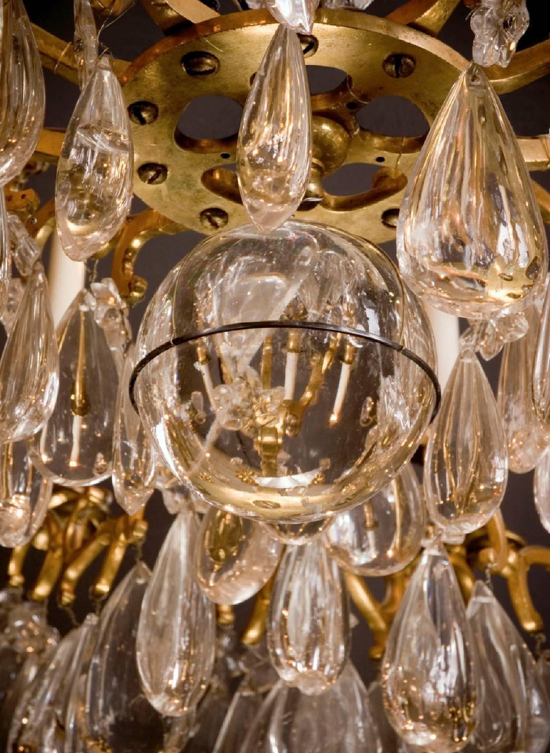 19th Century Louis XV Bronze and Rock Crystal Chandelier from the Hôtel de Talleyrand For Sale