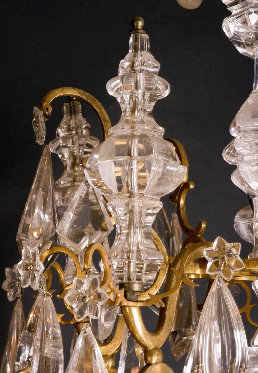 French Louis XV Bronze and Rock Crystal Chandelier from the Hôtel de Talleyrand For Sale