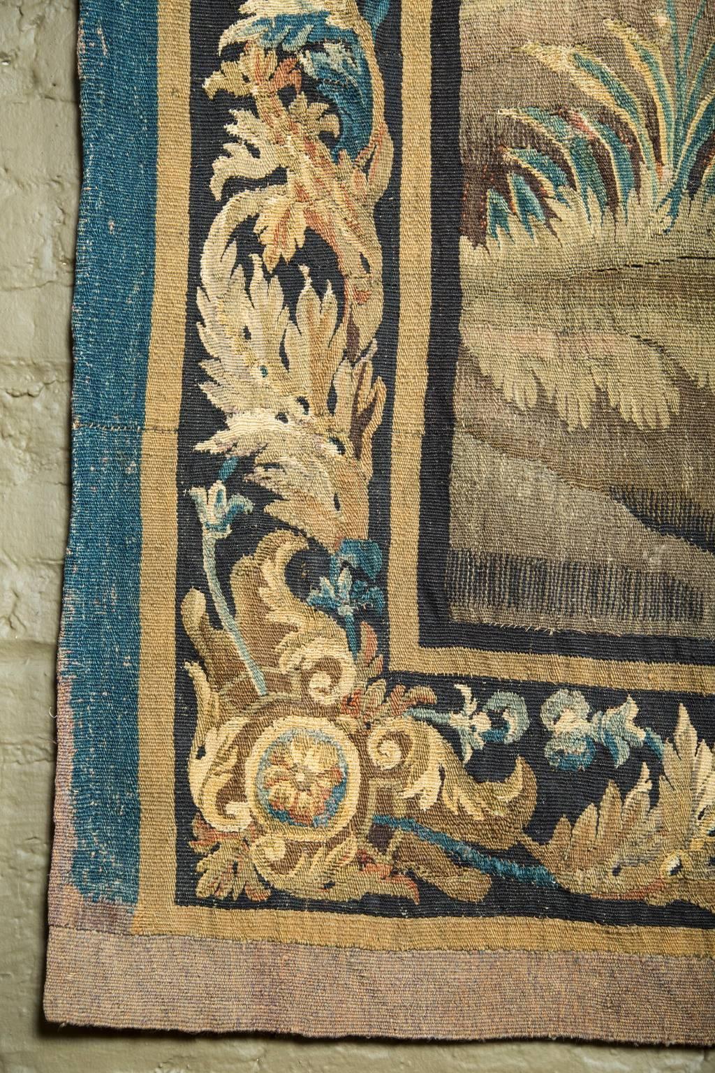 French 18th Century Aubusson Tapestry signed “De Landrieve” & M R D”Aubusson” For Sale
