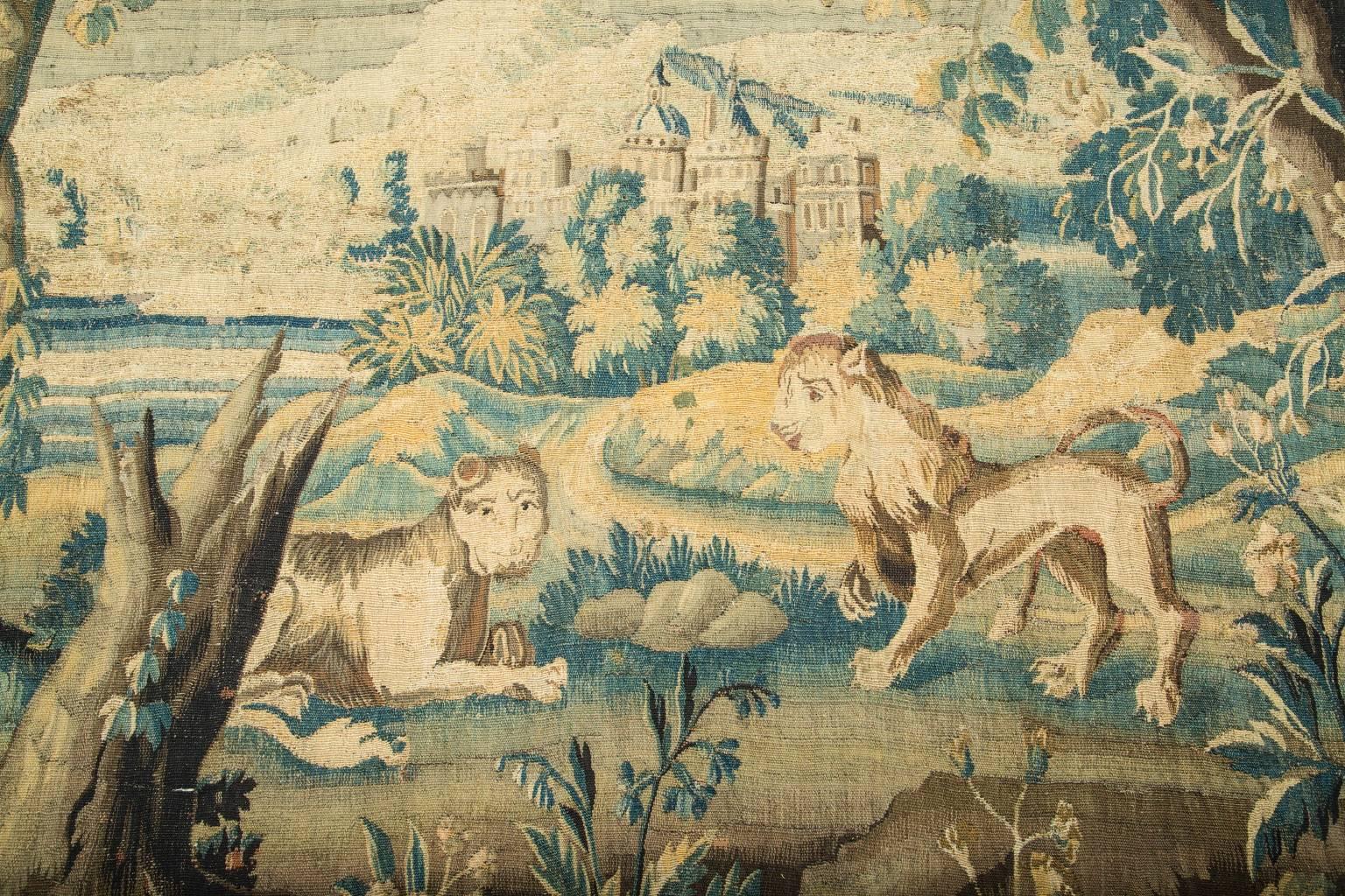 18th Century Aubusson Tapestry signed “De Landrieve” & M R D”Aubusson” For Sale 4