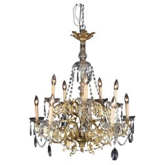 French 19th Century Louis XVI Bronze and Crystal Chandelier