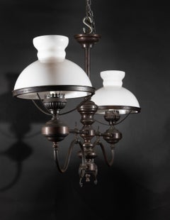Italian Early 20th Century Oscuro Brass Billiard Light