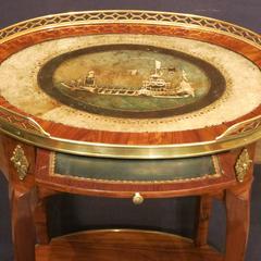 French Ormolu-Mounted Rosewood Marquetry Table Louis XVI Period