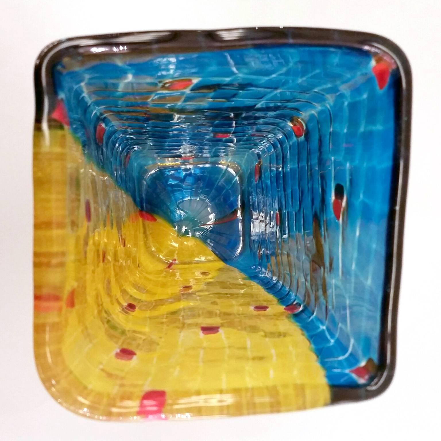 Other 20th Century, Murano Glass Frisage Vase by Versace Venini For Sale