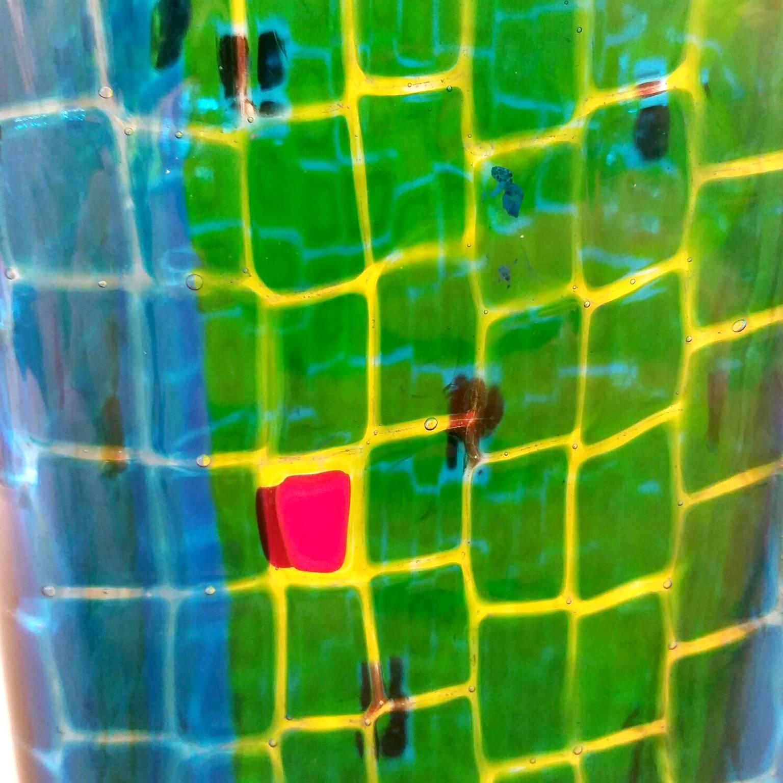 Hand-Crafted 20th Century, Murano Glass Frisage Vase by Versace Venini For Sale