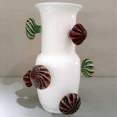 21st Century "Opalino Fiorito" Glass Vase by Alberto Biagetti for Venini