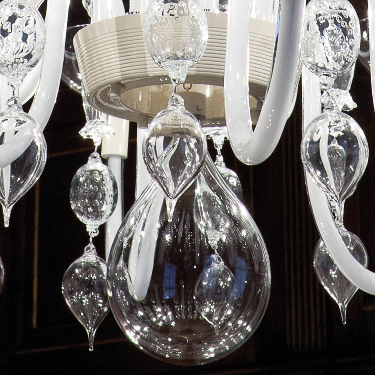 Italian Venini Glass Chandelier Designed by Carlo Scarpa For Sale