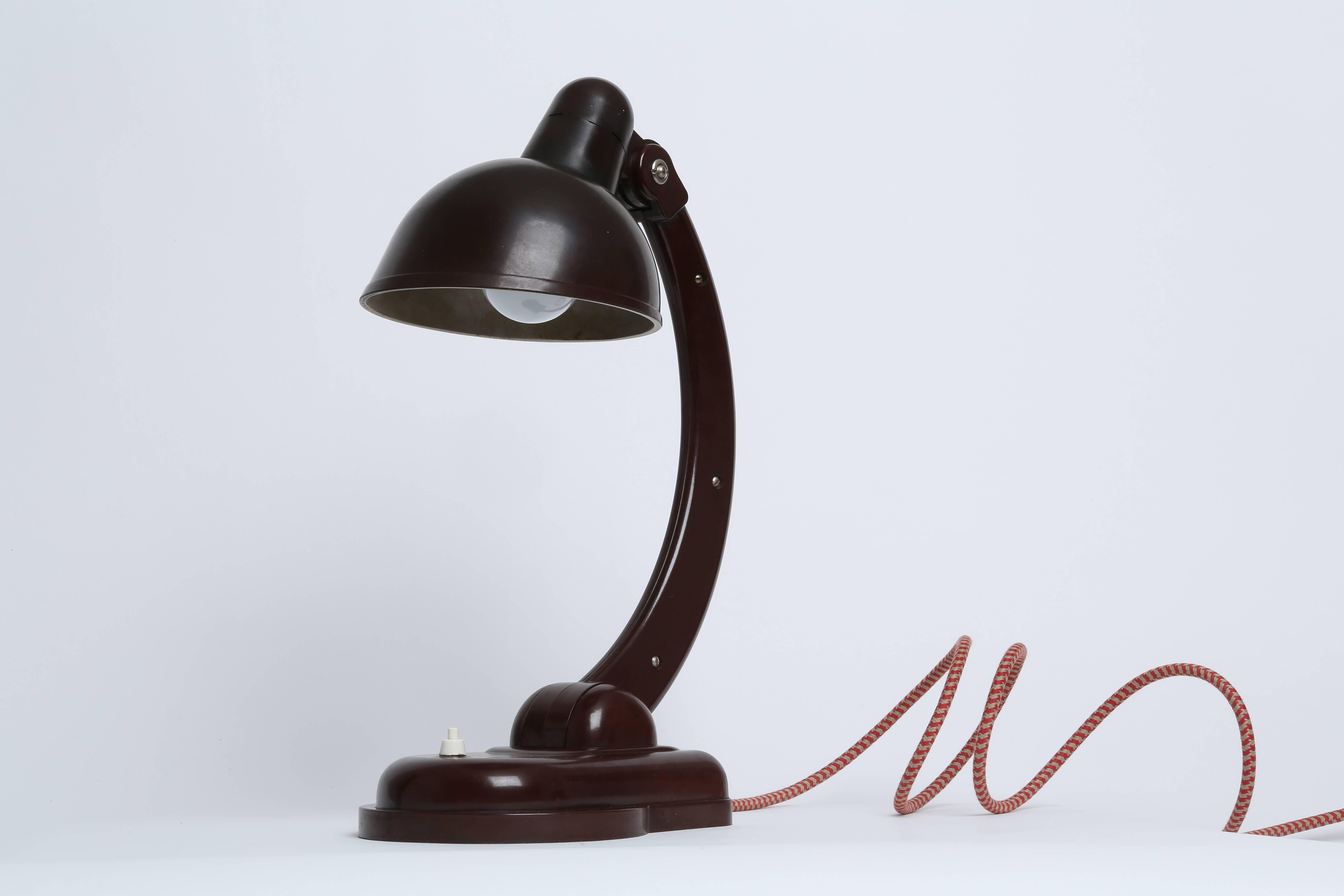 Bakelite table lamp by German designer Christian Dell.
Model Sigma. Produced in Russia in 1930s.