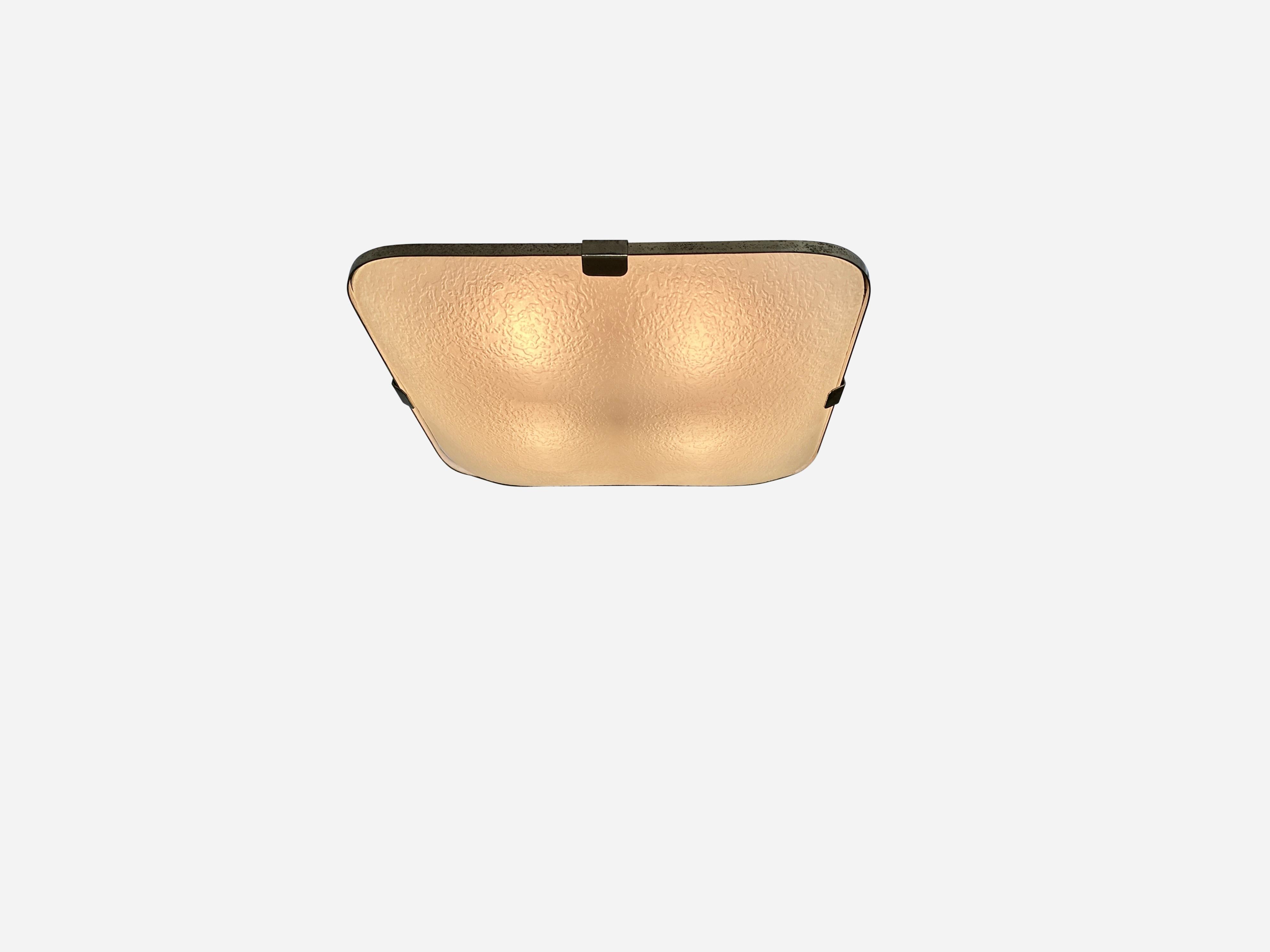 Mid-Century Modern Fontana Arte Flush Mount Ceiling Light Model 1485 For Sale
