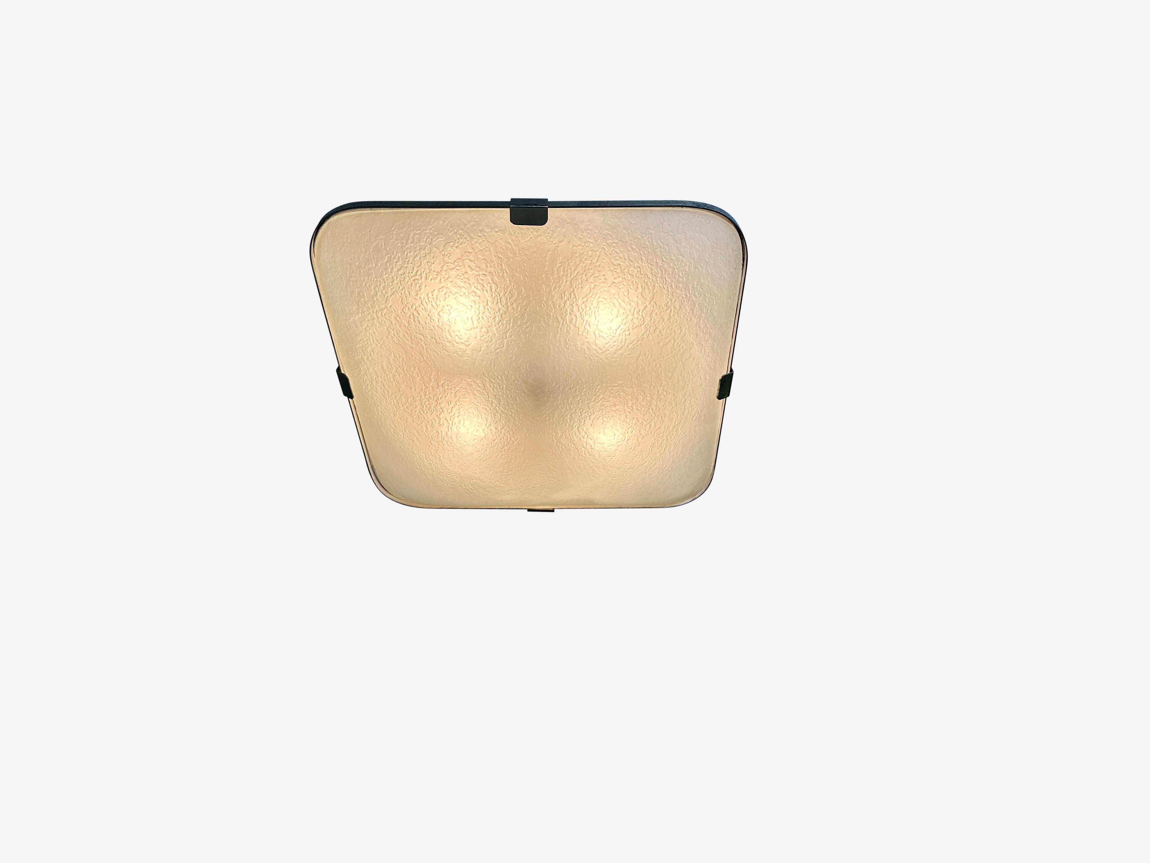Enameled Fontana Arte Flush Mount Ceiling Light Model 1485 For Sale