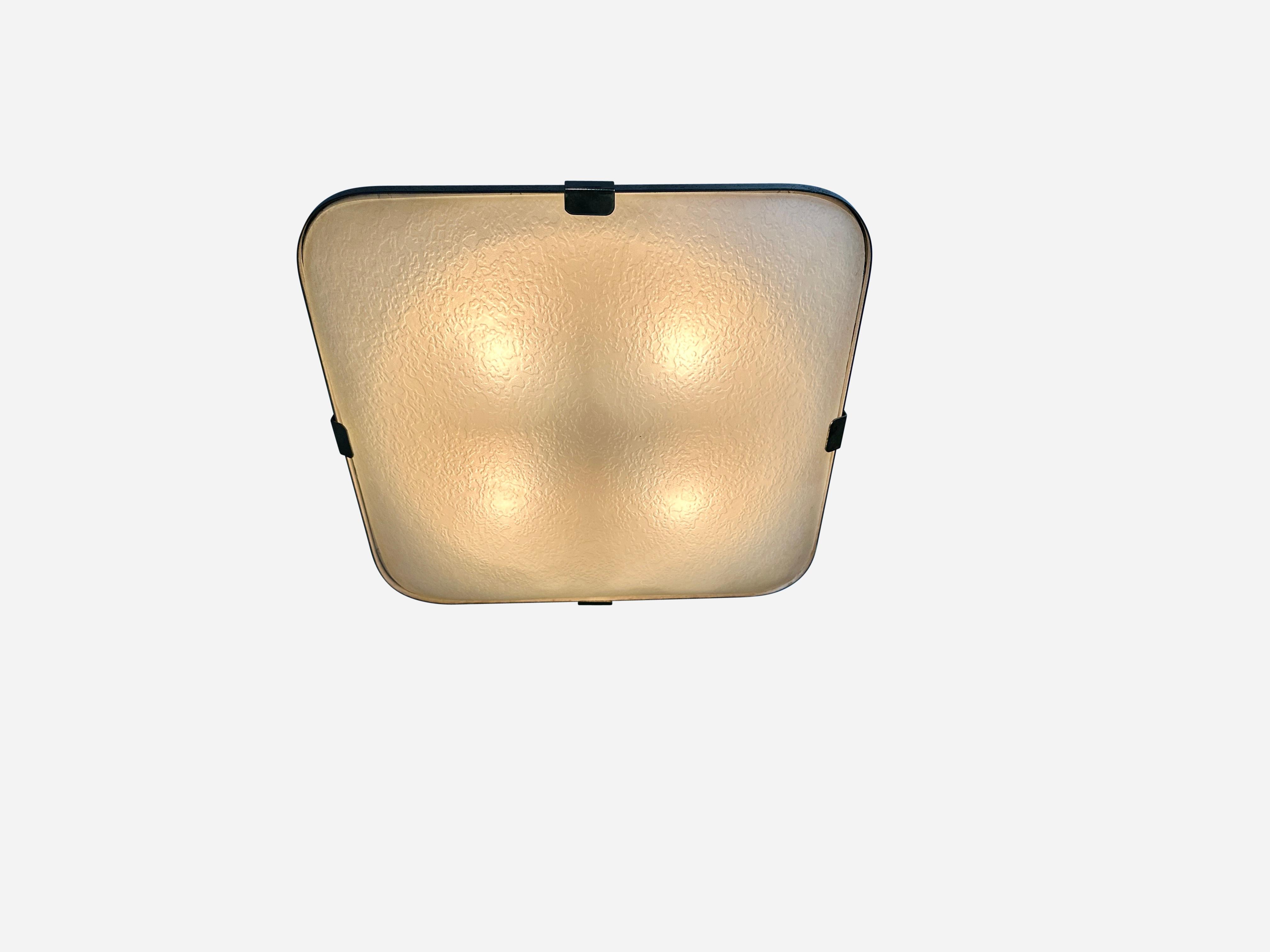 Mid-20th Century Fontana Arte Flush Mount Ceiling Light Model 1485 For Sale