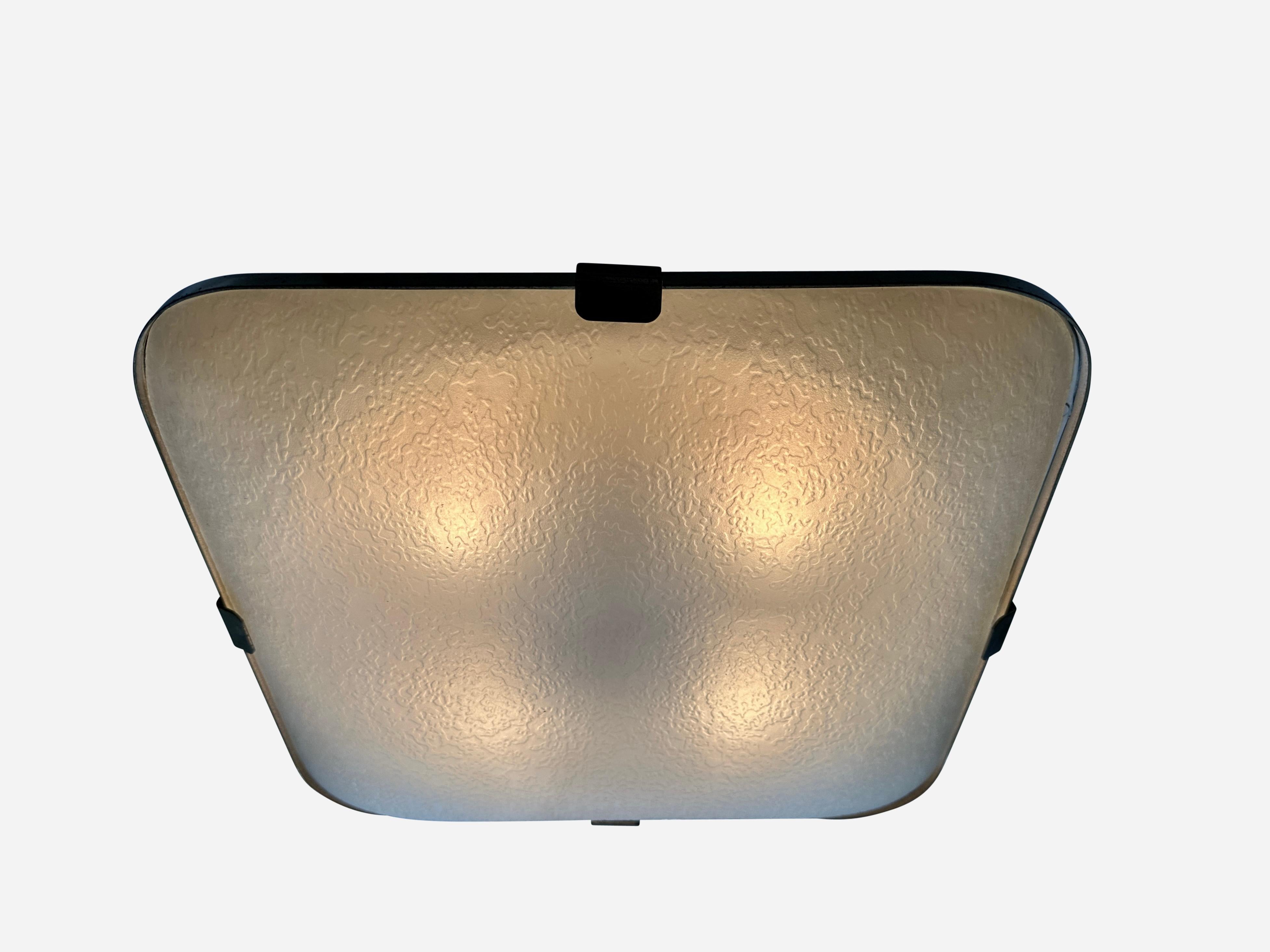 Italian Fontana Arte Flush Mount Ceiling Light Model 1485 For Sale