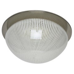 Venini atribuyó a Murano Glass Flush Mount Light, Italia circa 1960s
