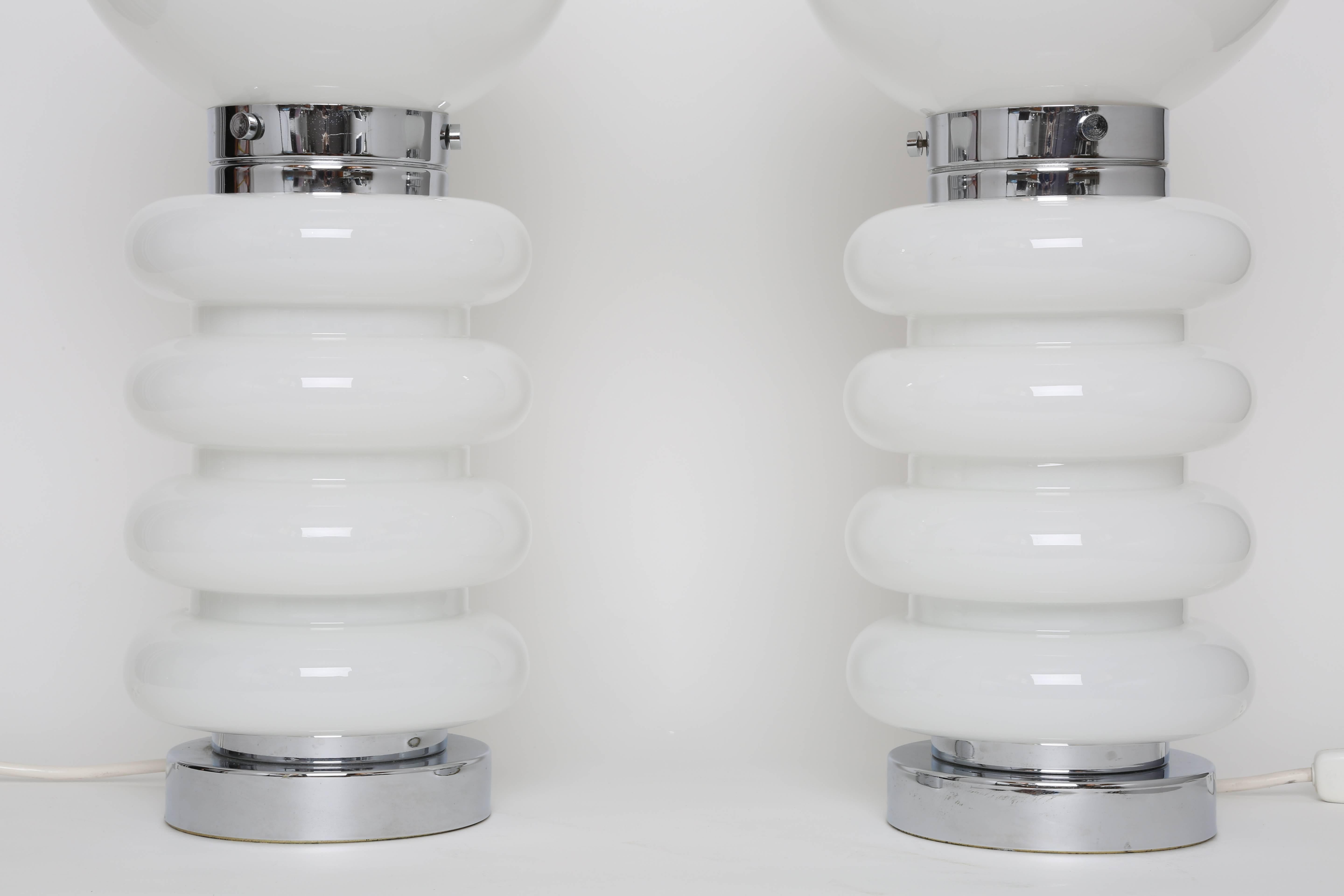 German Mazzega Style Pair of Table Lamps