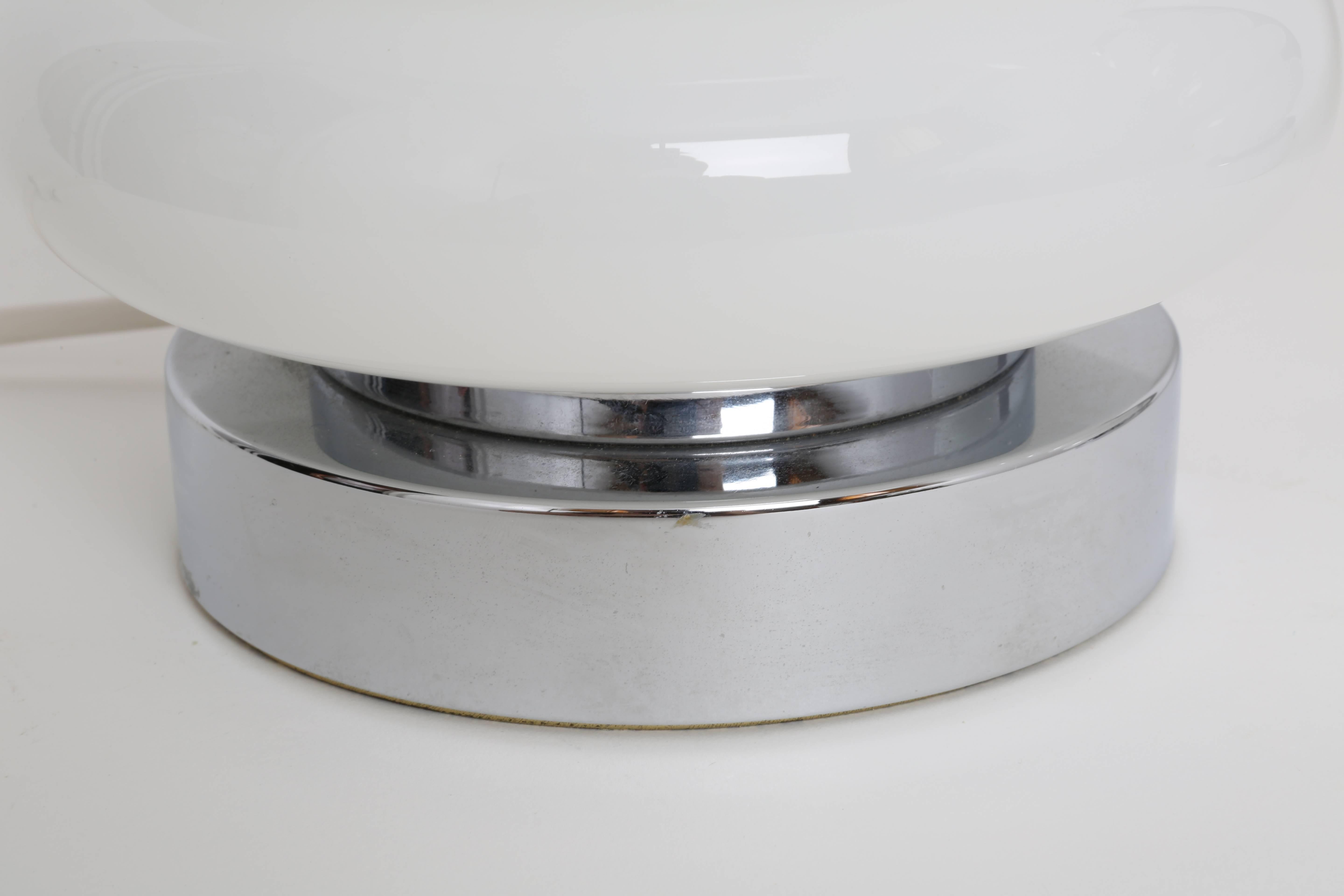 Chrome Mazzega Style Pair of Table Lamps