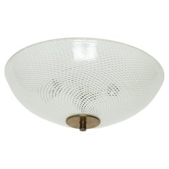 Venini attributed Murano glass flush mount ceiling light, Italy circa 1960s