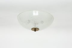 Venini attributed Murano glass flush mount ceiling light, Italy circa 1960s