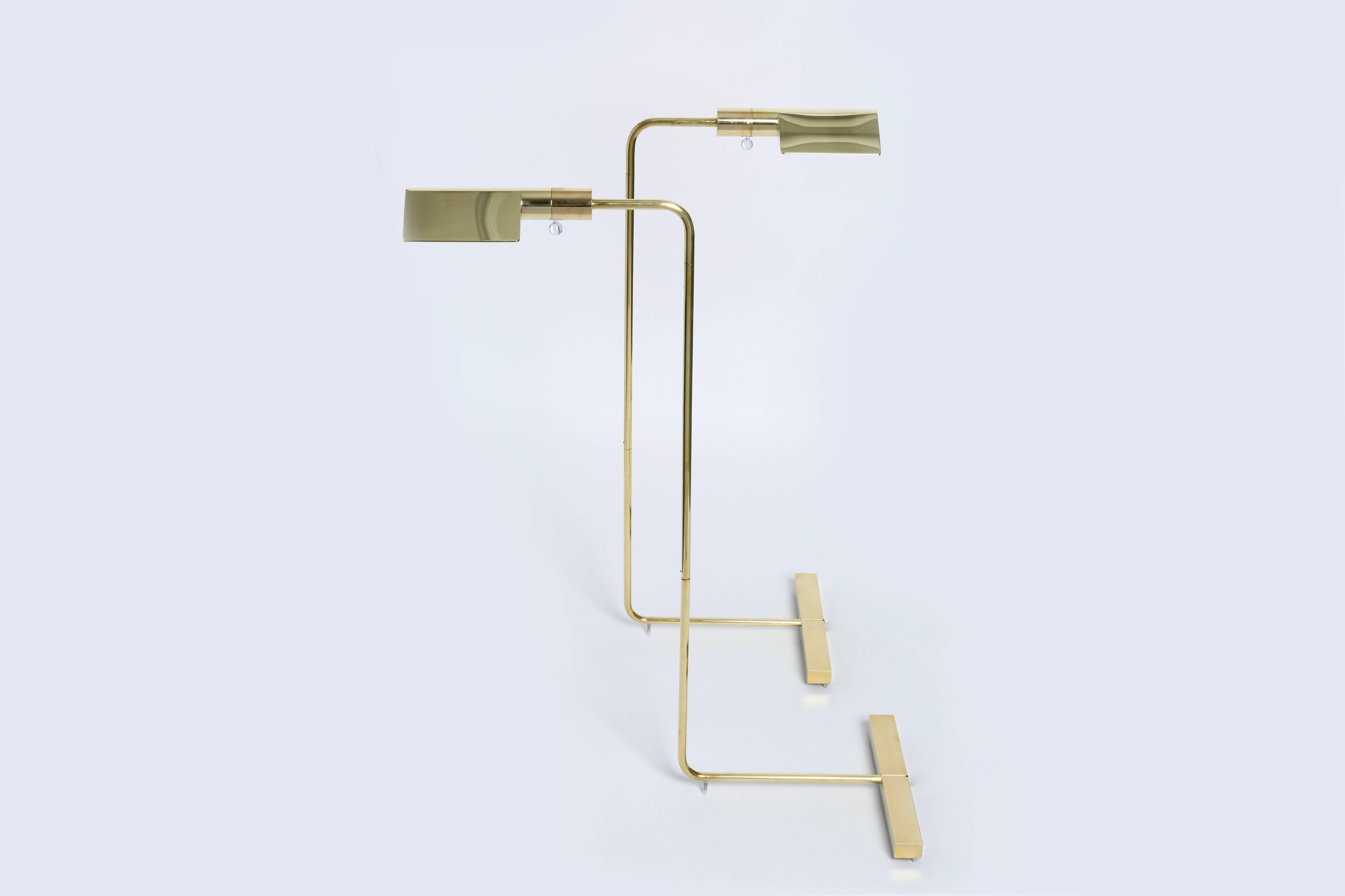 Modern Cedric Hartman Pair of Brass Floor Lamps