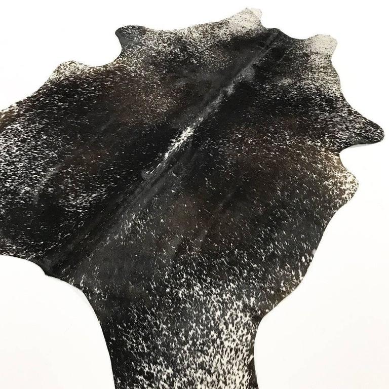 Black and White Speckled Brazilian Cowhide Rug at 1stdibs