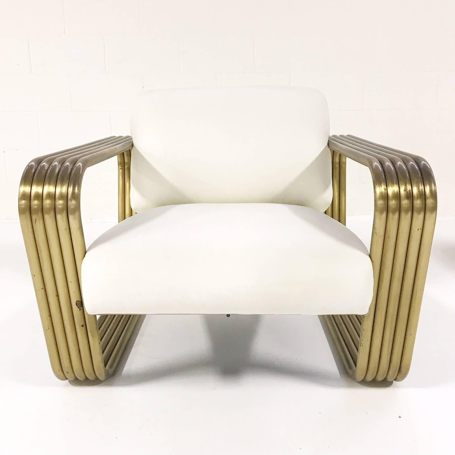 Circa 1975 Jay Spectre Lounge Chair with New Zealand Sheepskin Throw In Excellent Condition In SAINT LOUIS, MO
