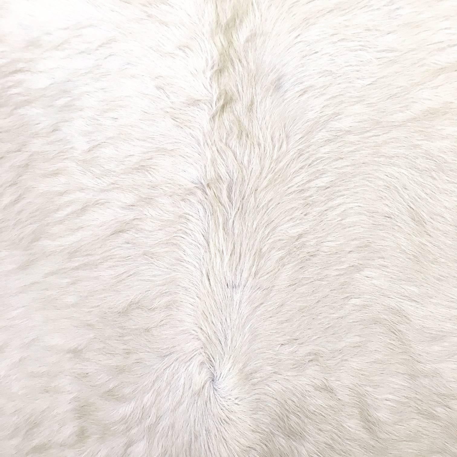 Rare Ivory Brazilian Cowhide Rug In Excellent Condition In SAINT LOUIS, MO