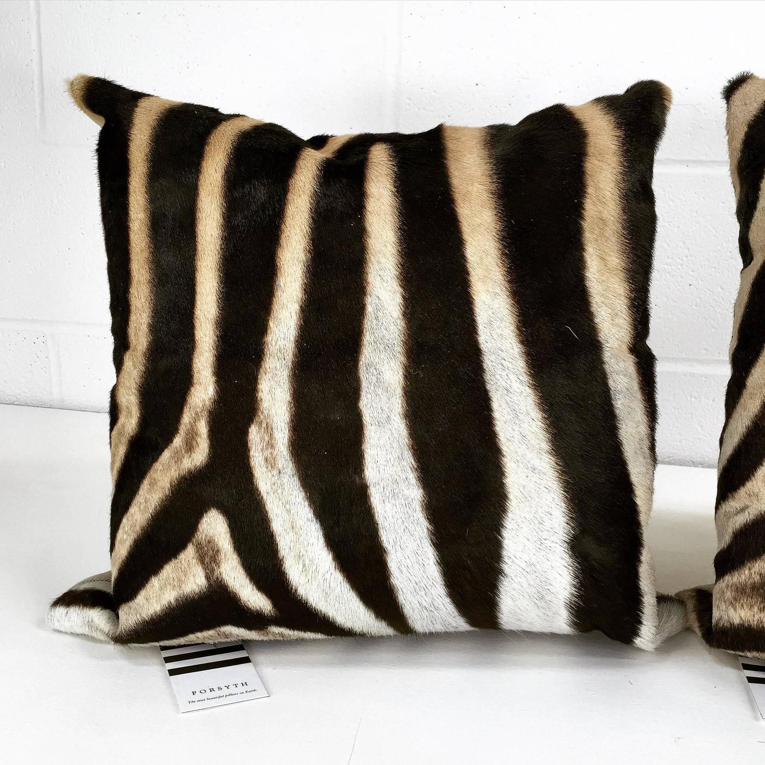 Zebra Hide Pillows, No. 275 and 277 at 1stdibs
