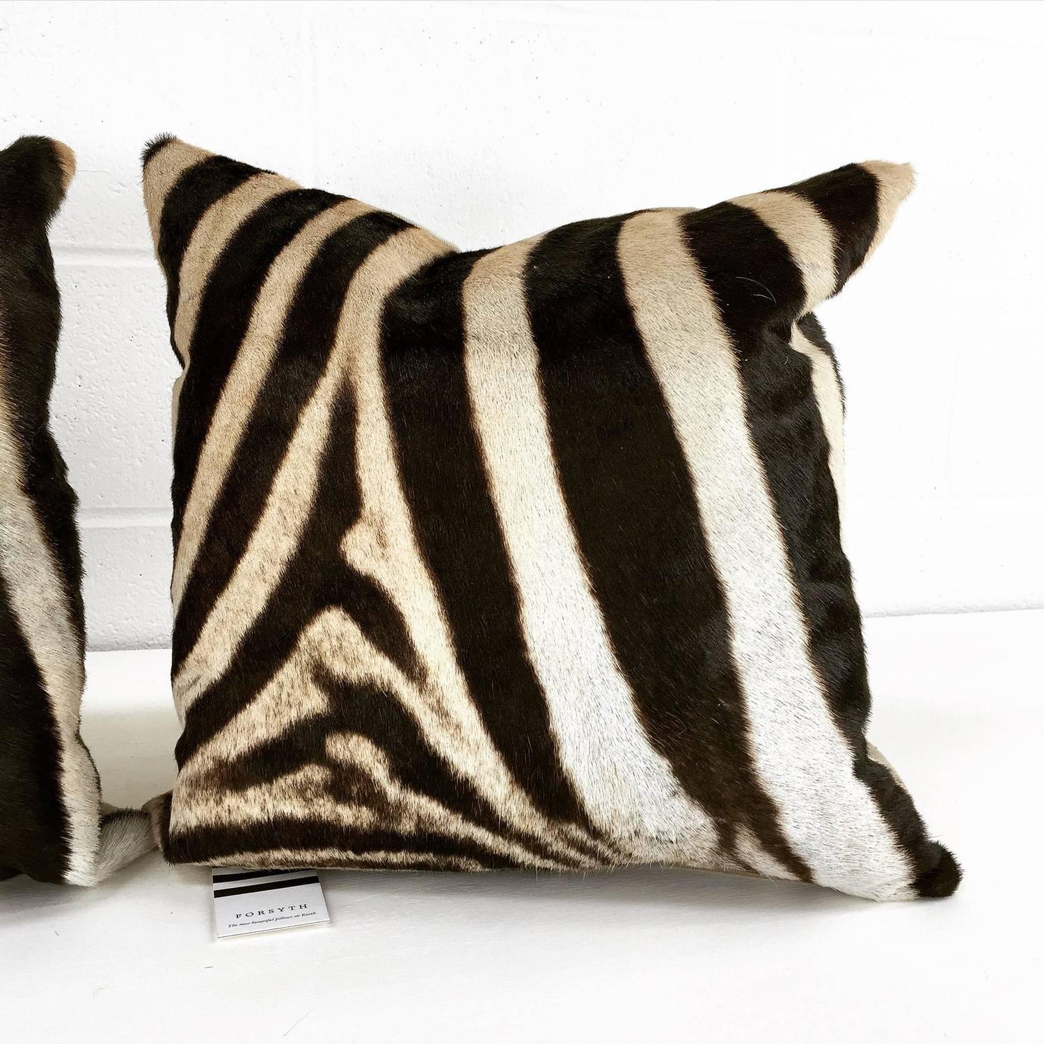 Zebra Hide Pillows, No. 275 and 277 at 1stdibs