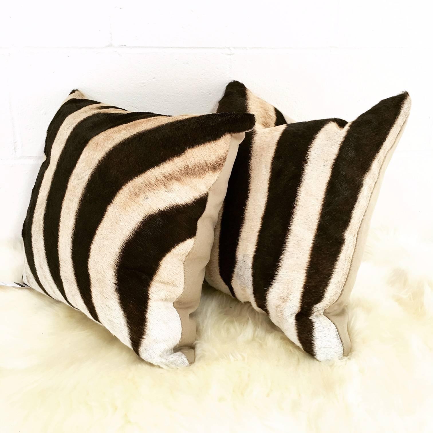 American Zebra Hide Pillows, No. 259 and 260