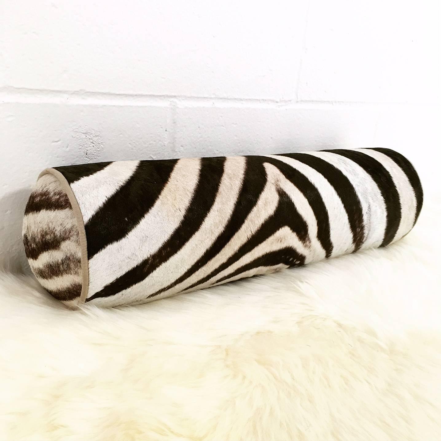 Forsyth zebra hide pillows are simply the best. The most beautiful hides are selected, hand-cut, hand- stitched, and hand stuffed with the finest goose down. Each step is meticulously curated by Saint Louis based Forsyth artisans. Every pillow is a