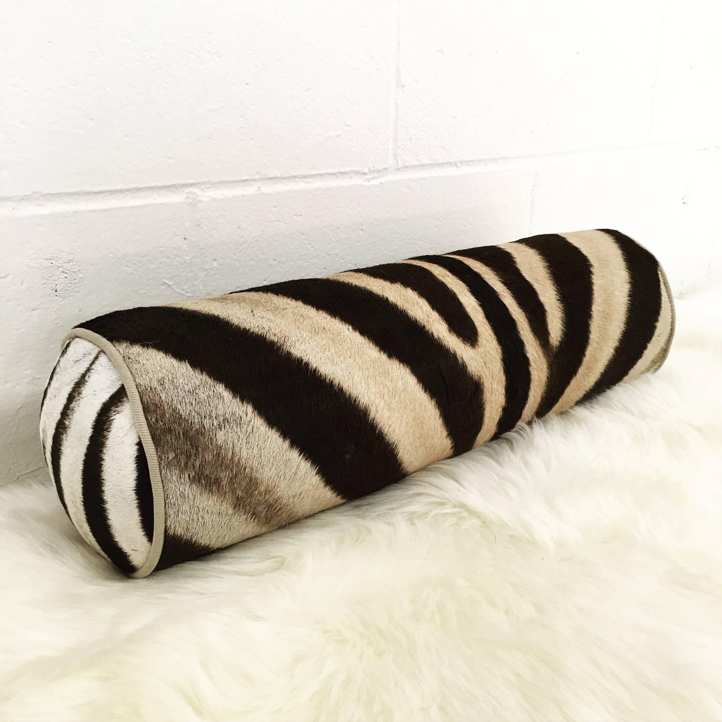 Zebra Hide Bolster Pillow, No. 122 For Sale at 1stdibs
