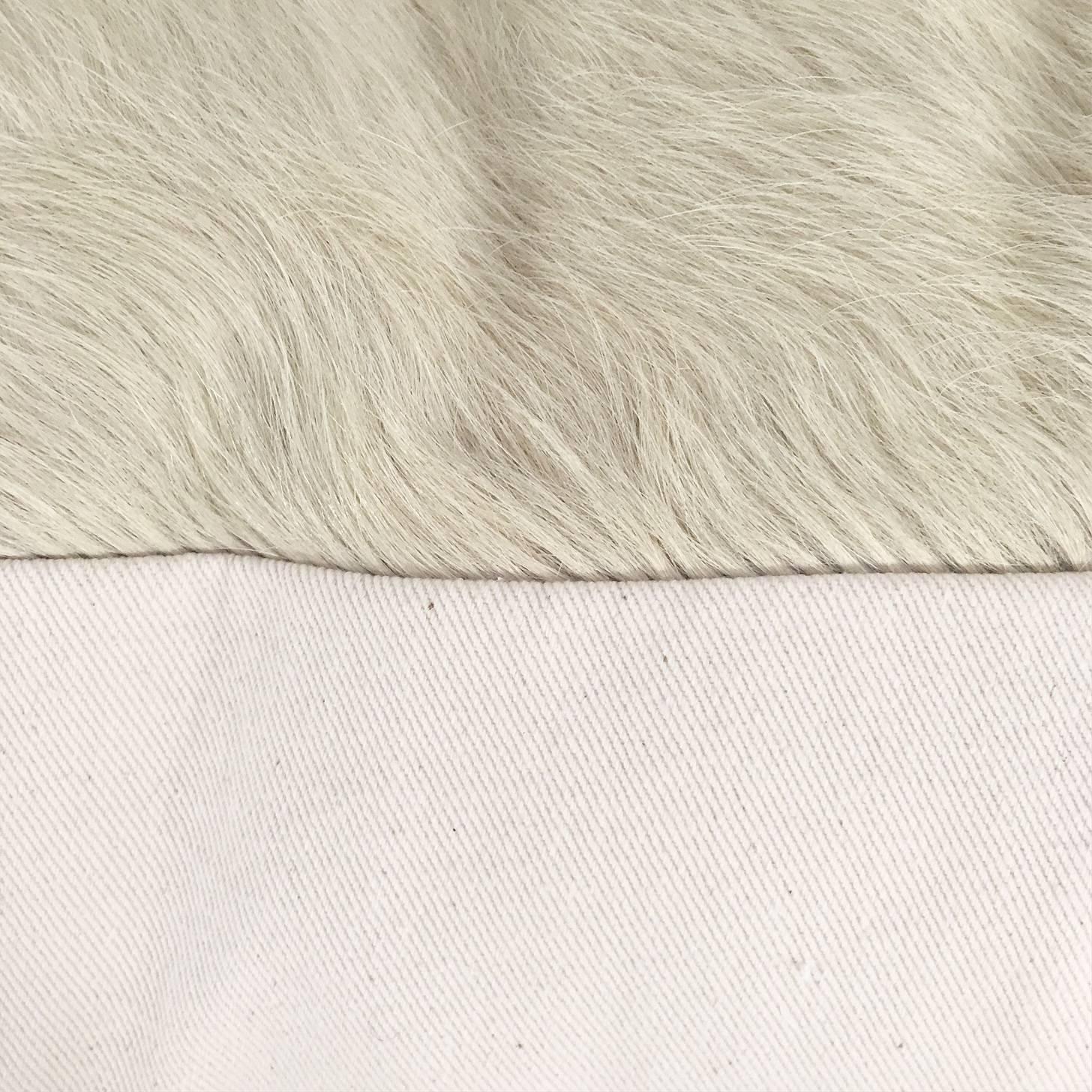 Contemporary Ivory Brazilian Cowhide Pillow For Sale