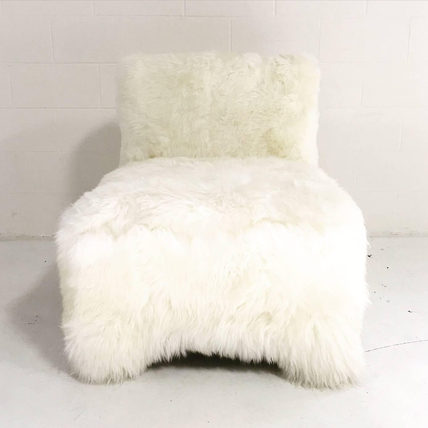 Collected by us and masterfully reupholstered in our luxurious, cozy New Zealand sheepskin. We can't help but picture this chair in a Bohemian nursery room or next to a roaring fire in a sweet ski chalet. The look is so versatile!

 

Length: 31