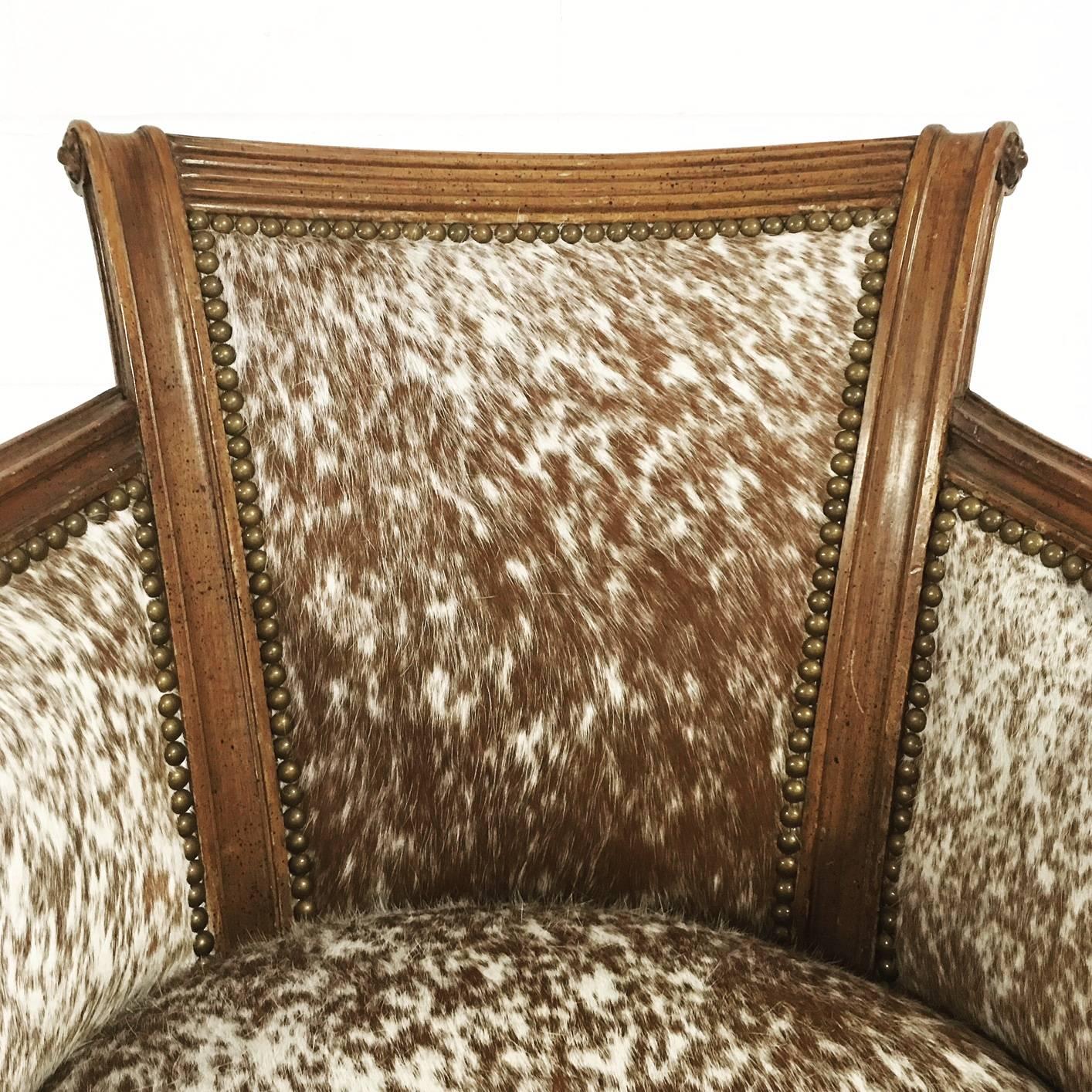 cowhide swivel chair