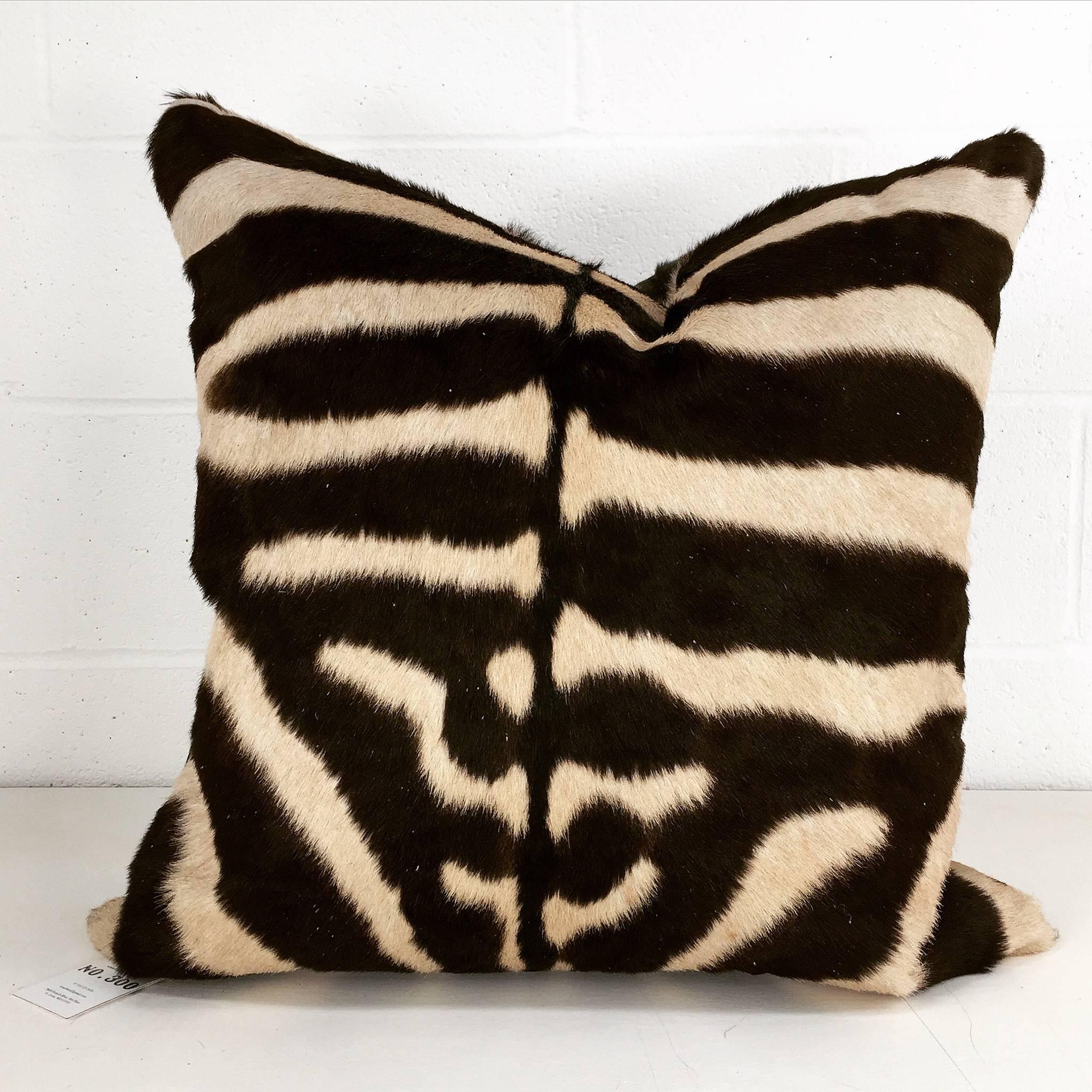 DoubleSided Zebra Hide Pillow at 1stDibs