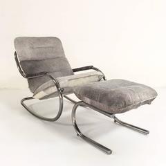 Design Institute of America Rocker and Ottoman in Brazilian Cowhide
