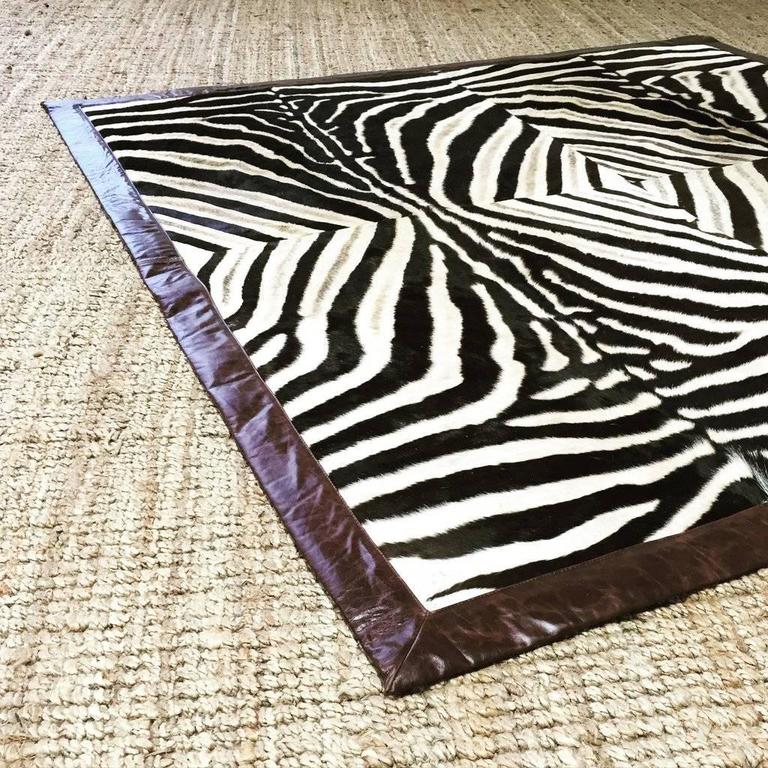 One of a Kind Zebra Hide Area Rug For Sale at 1stDibs